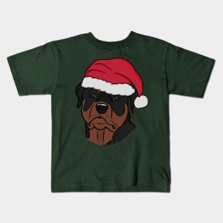 Rottweiler Christmas Dog Hat Kids T-Shirt